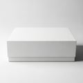Minimalist white rectangular box resting on a plain surface with subtle shadow Royalty Free Stock Photo