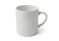 A plain white ceramic mug with a single handle positioned on the right side Royalty Free Stock Photo