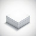 A minimalistic white box with a lid set against a plain background Royalty Free Stock Photo