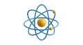 Atomic structure illustration depicting a simplified bohr model of an atom with orbiting electrons Royalty Free Stock Photo