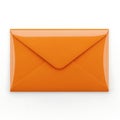 Bright orange envelope with a sealed flap and dotted stitching Royalty Free Stock Photo