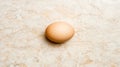 A single brown egg rests on a marble countertop. Royalty Free Stock Photo