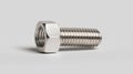 A silver bolt with a hexagonal head and threaded shaft. Royalty Free Stock Photo