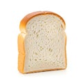 A single slice of white bread with a soft crust on a white background Royalty Free Stock Photo