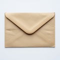 A plain beige envelope sitting on a flat surface with a slight crease along the flap Royalty Free Stock Photo