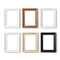 A collection of six picture frames in different colors Royalty Free Stock Photo