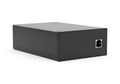 Compact black server or network enclosure with ethernet port on the side Royalty Free Stock Photo