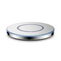 Modern wireless charging pad with metallic and blue accented design Royalty Free Stock Photo