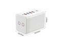Compact multi-port wall charger with six usb outlets and size dimensions indicated Royalty Free Stock Photo