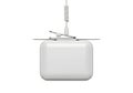 Minimalist white speaker with integrated charging cable and stand Royalty Free Stock Photo