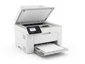 Modern office printer with open lid and paper tray Royalty Free Stock Photo