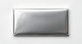 Shiny metallic rectangular object placed on a plain background Royalty Free Stock Photo