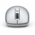 Elegant silver dome-shaped wireless computer mouse with scroll wheel Royalty Free Stock Photo