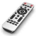 Modern silver remote control with various media and navigation buttons Royalty Free Stock Photo