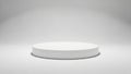 Minimalist white circular platform on a plain background isolated on white background Royalty Free Stock Photo