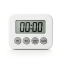 White digital kitchen timer displaying zero hours and zero minutes Royalty Free Stock Photo
