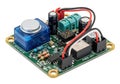 Compact electronic module with connectors and sensors on a green circuit board Royalty Free Stock Photo