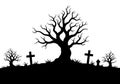 Scary trees silhouette Royalty Free Stock Photo