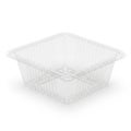 A clear plastic container with a mesh lid on a white background Royalty Free Stock Photo