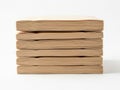A stack of uniform brown cardboard boxes on a white background isolated on white background Royalty Free Stock Photo