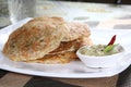oats set dosa with fresh chutney. oats set dosa. dosa. Royalty Free Stock Photo
