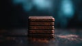 A stack of five brown rectangular objects. Royalty Free Stock Photo