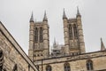 Lincoln, Lincolnshire, England - the cathedral looking up. Royalty Free Stock Photo