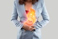 This image shows the symptoms of acid reflux and heartburn Royalty Free Stock Photo