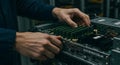 Installing Server RAM Royalty Free Stock Photo