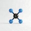 Molecular structure of methane with carbon and hydrogen atoms clearly depicted Royalty Free Stock Photo