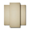 Stack of three beige matte-finish paper sheets displayed against a white background Royalty Free Stock Photo