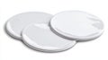 Three white plates stacked on top of each other. Royalty Free Stock Photo