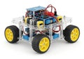 Educational robotics kit with programmable microcontroller and transparent chassis Royalty Free Stock Photo