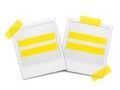 Two blank documents with yellow sticky notes attached to them Royalty Free Stock Photo