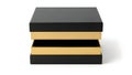 Two neatly stacked black and gold boxes against a white background Royalty Free Stock Photo