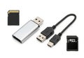 Usb flash drive adapter with memory cards for data transfer and storage Royalty Free Stock Photo