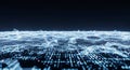 Abstract blue grid forming a futuristic data landscape Royalty Free Stock Photo