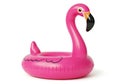 Bright pink inflatable flamingo floatie for swimming pool relaxation and fun Royalty Free Stock Photo