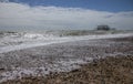 Brighton, England, the UK - seas and the West Pier. Royalty Free Stock Photo