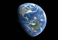 The image shows a view of Earth from space, featuring North and Royalty Free Stock Photo