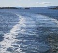 Sunny day in Oslo, Norway - bright blue waters of the fjord.