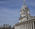 The university of Greenwich, sunny weather - Canary Wharf.