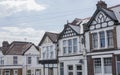 Streets in London - white houses and blue sky. Royalty Free Stock Photo