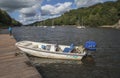 Rudyard Lake, England - the boats and the clouds. Royalty Free Stock Photo