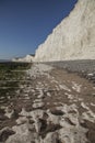 Seven Sisters and Beachy Head cliffs, England, the UK - white and blue. Royalty Free Stock Photo