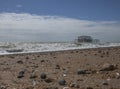 West Pier, Brighton, England - pebbles on the beach. Royalty Free Stock Photo