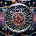 Interconnected Cellular Structure in a Petri Dish, A Web of Life.