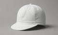white baseball cap with brim and small brim is shown against gray background. Royalty Free Stock Photo