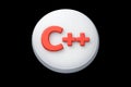 C programming language logo on white button Royalty Free Stock Photo