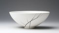 A white bowl with a black design on it. Royalty Free Stock Photo